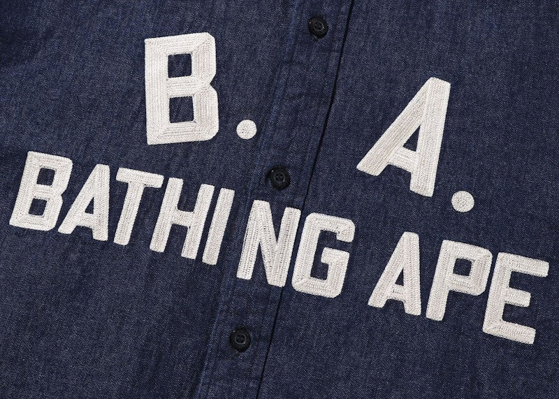 BAPE B.A Loose Fit Denim Shirt Indigo