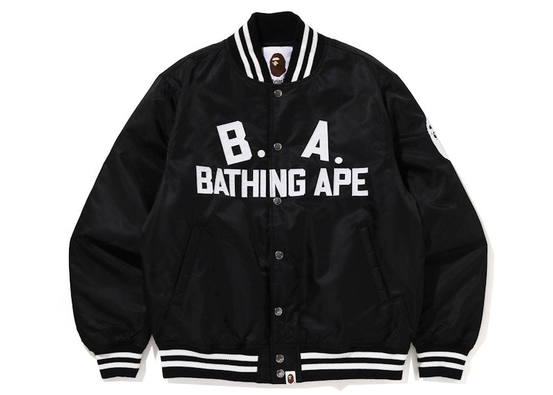 BAPE B.A Nylon Varsity Jacket Black