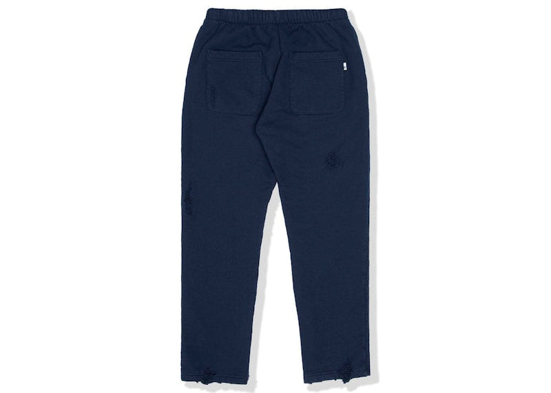 BAPE BLACK Label Distressed Sweat Pants Navy