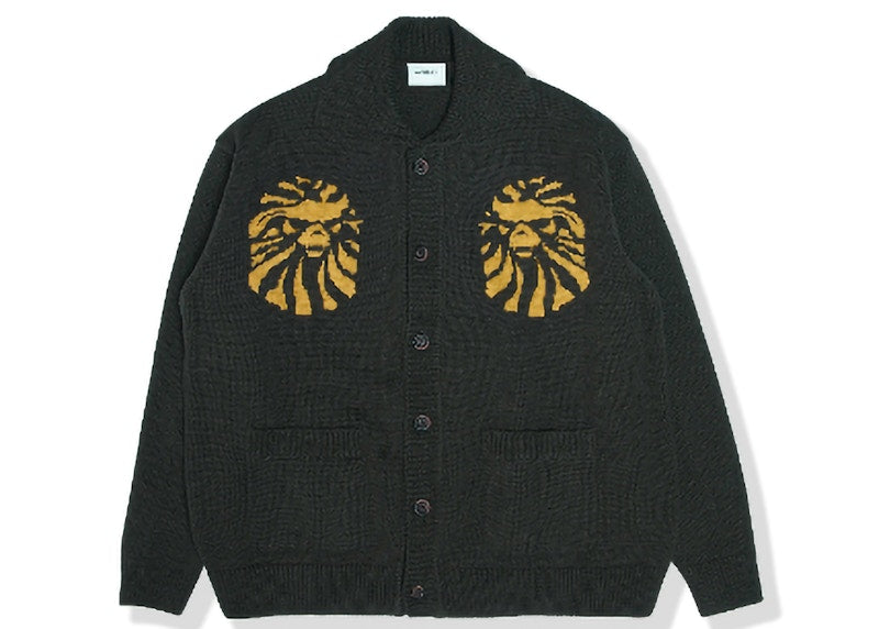 BAPE BLACK Logo Cardigan Sweater Green