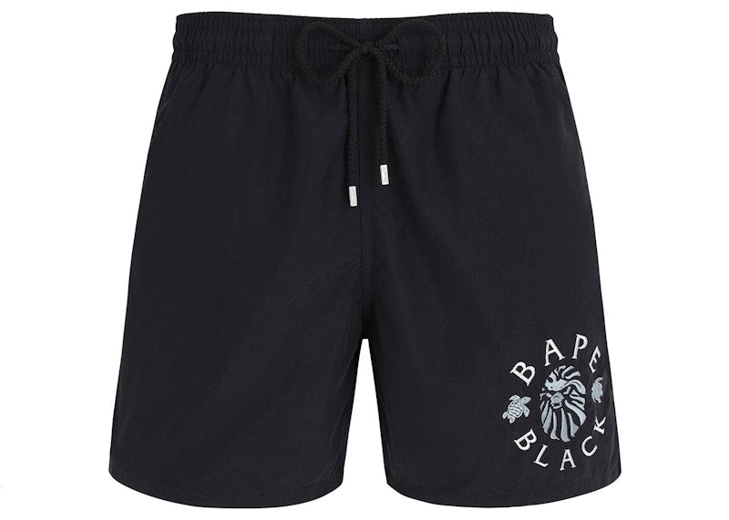 BAPE BLACK x Vilebrequin Logo Emborodery Swimming Shorts Black