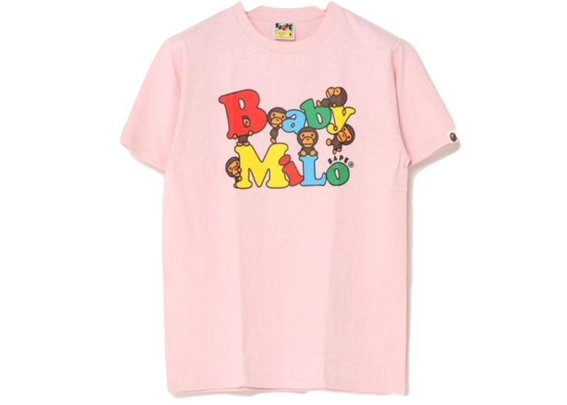 BAPE Baby Milo Alphabet Logo Tee Pink