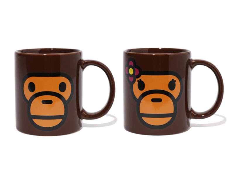 BAPE Baby Milo Baby Lisa Mug Cup Set Brown