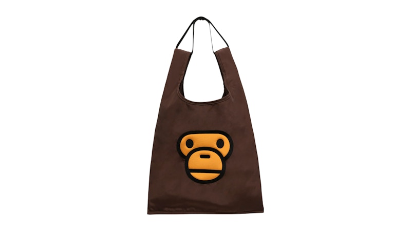 BAPE Baby Milo Face Large Tote Bag Brown