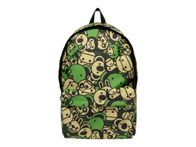 BAPE Baby Milo Faux Leather Large Backpack Apple Green