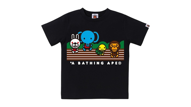 BAPE Kids Baby Milo Friends Foot Race Tee Black