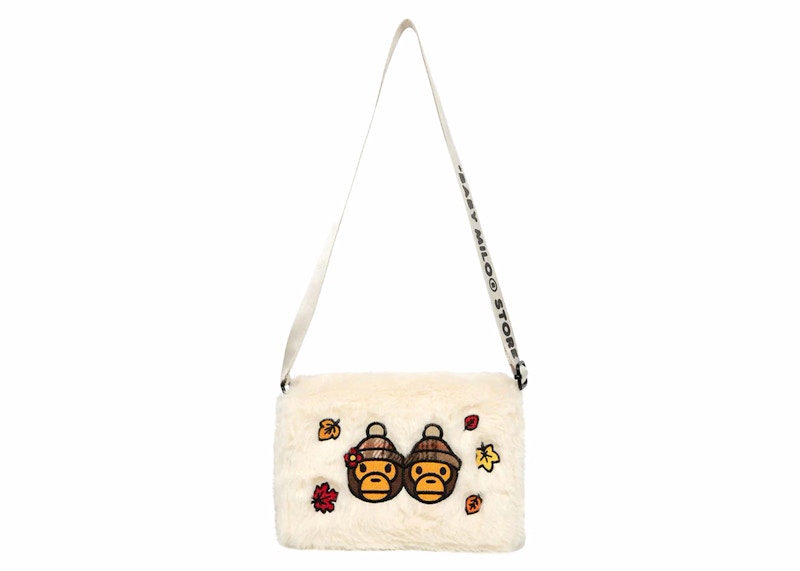 BAPE Baby Milo Fur Mini Cross Bag Ivory
