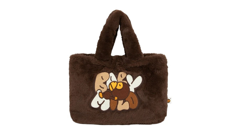 BAPE Baby Milo Fur Small Tote Bag Brown