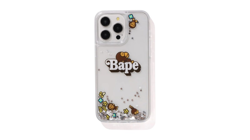 BAPE Baby Milo Glitter iPhone 15 Pro Max Case Clear
