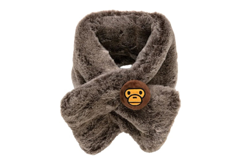 BAPE Baby Milo Plush Doll Faux Fur Scarf Brown