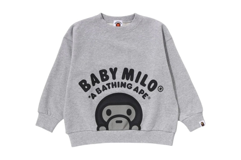 BAPE Baby Milo Relaxed Fit Crewneck Sweatshirt Grey