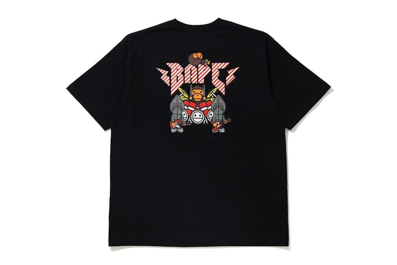BAPE Baby Milo Rock Band Relaxed Fit Tee Black