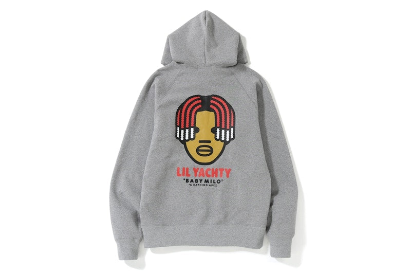 BAPE Baby Milo x Lil Yachty Pullover Hoodie Grey