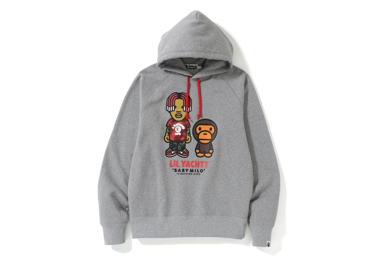 BAPE Baby Milo x Lil Yachty Pullover Hoodie Grey