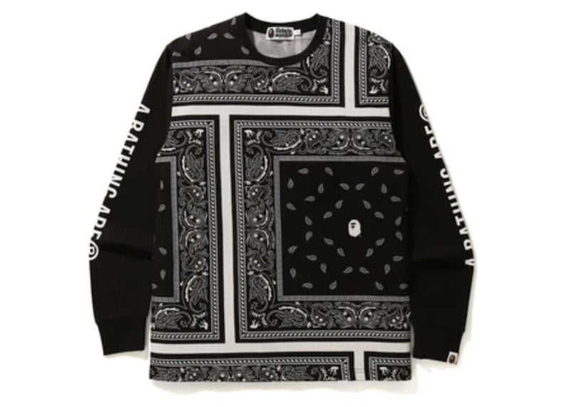 BAPE Bandana Print L/S Tee Black