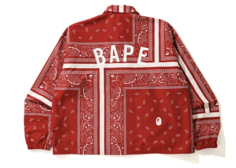 BAPE Bandana Print Relaxed Coach Jacket Red