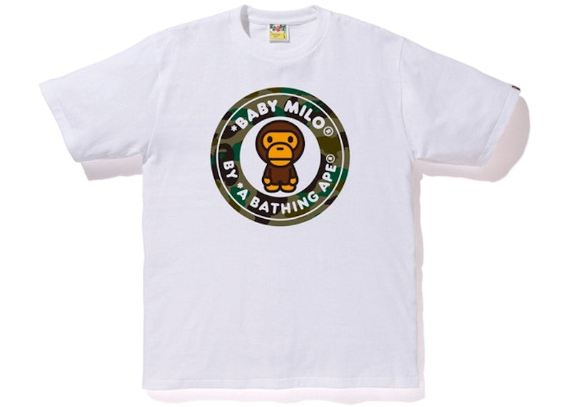 BAPE Bape 1St Camo Milo Busy Works Tee White/Green