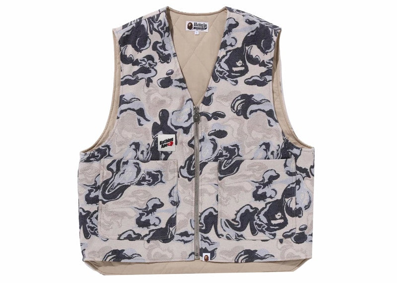 BAPE Bape Art Camo Gobelin Work Vest Blue