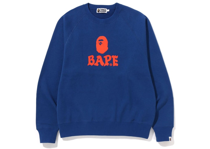 BAPE Bape Front Logo Relaxed Fit Crewneck Blue