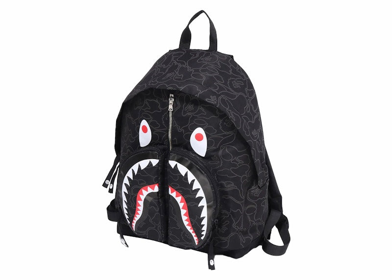BAPE Neon Camo Shark Day Pack Backpack Black