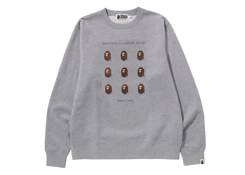 BAPE Bape.Com Crewneck Sweatshirt Gray