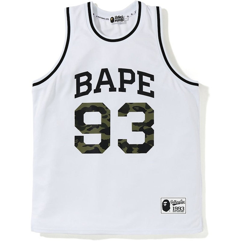 BAPE Basketball Tank Top White