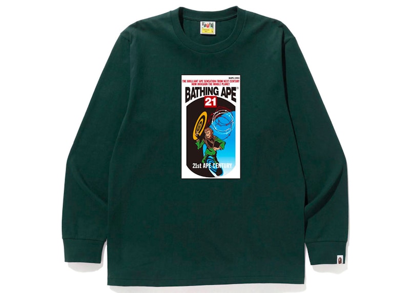 BAPE Bathing Ape 21st Century L/S Tee Green