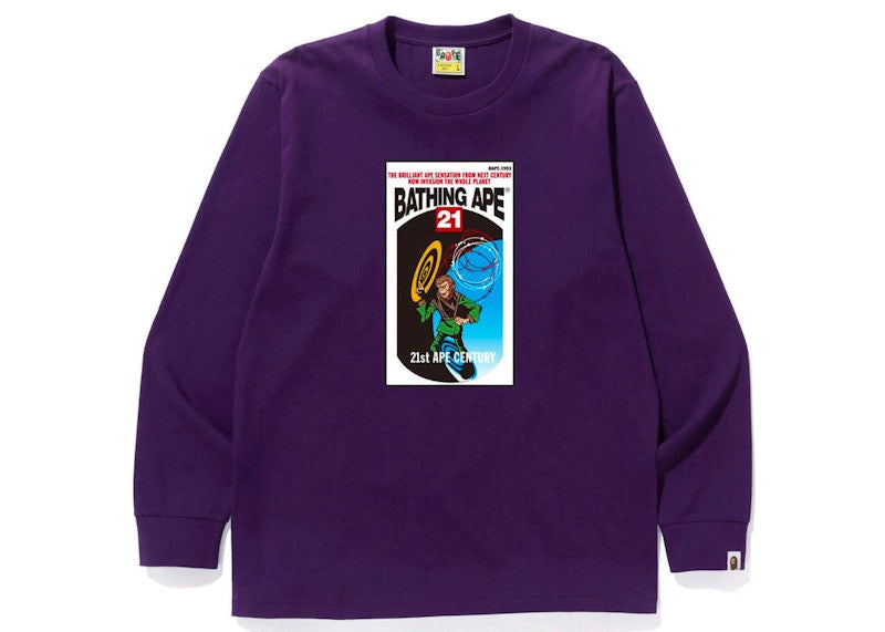 BAPE Bathing Ape 21st Century L/S Tee Purple