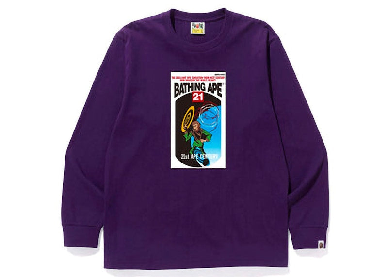 BAPE Bathing Ape Graphic L/S Tee Purple