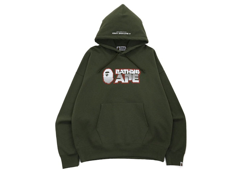 BAPE Bathing Ape Loose Fit Pullover Hoodie Olivedrab