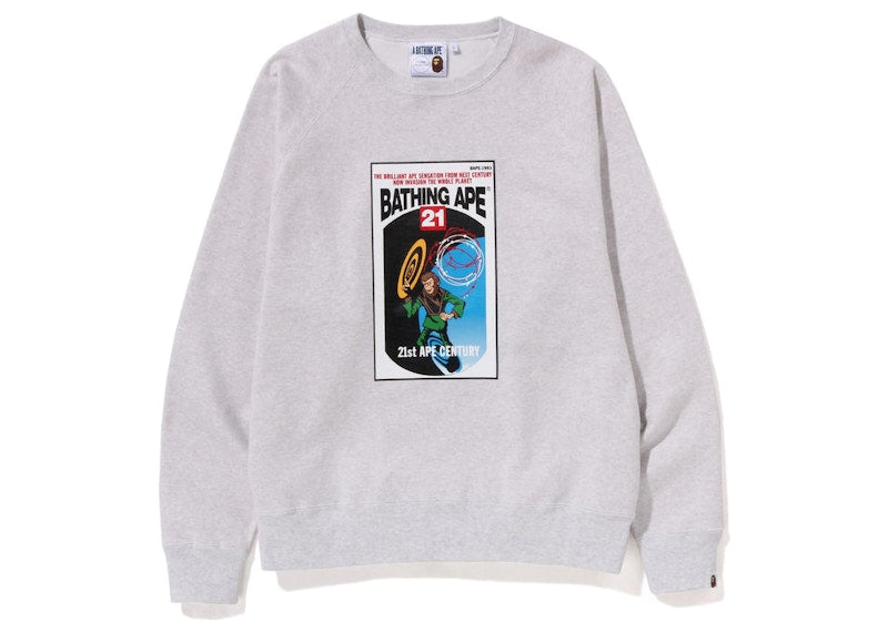 BAPE Bathing Ape Relaxed Fit 21st Century Crewneck Grey