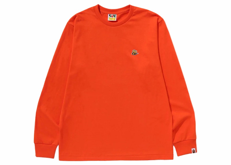 BAPE Bee One Point L/S Tee Orange
