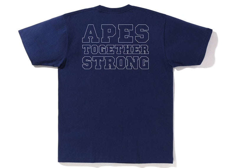 BAPE Bicolor College ATS Tee Navy