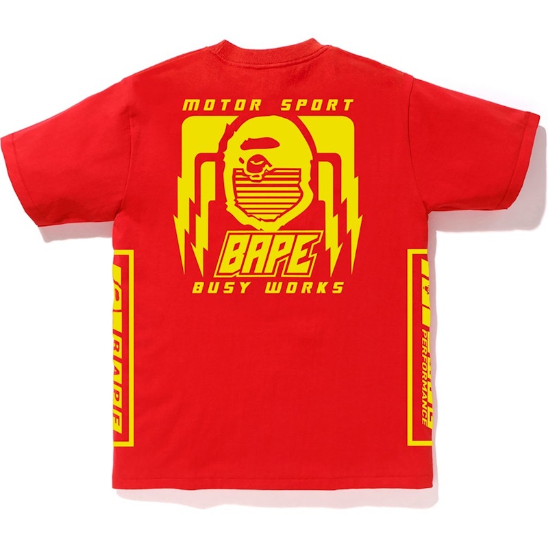 BAPE Bicolor Motor Sport Tee Red