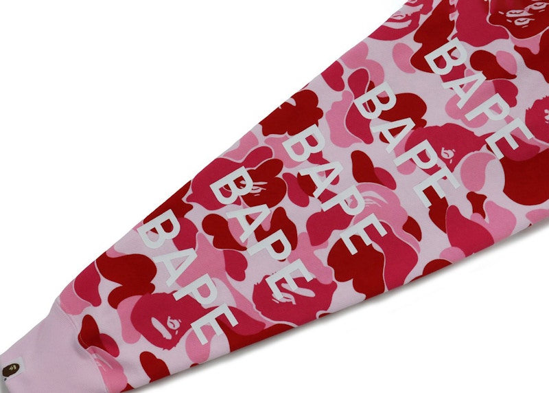 BAPE Big ABC Camo Relaxed Fit Full Zip Hoodie Pink