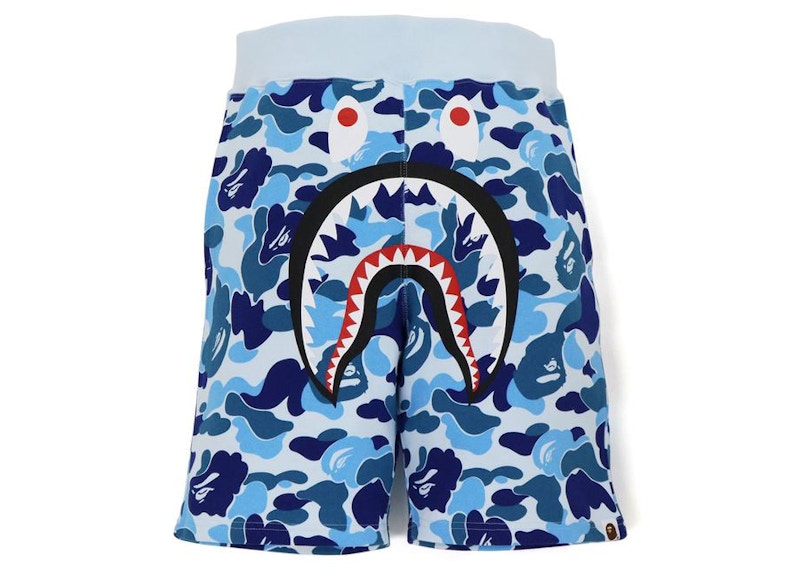 BAPE Big ABC Camo Shark Sweat Shorts Blue