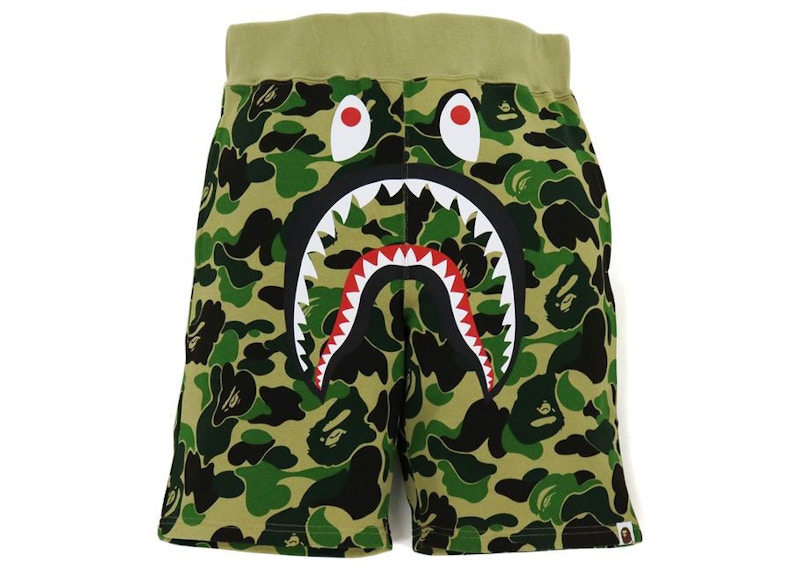 BAPE Big ABC Camo Shark Sweat Shorts Green