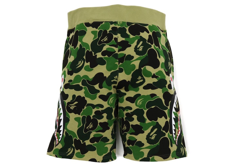 BAPE Big ABC Camo Side Shark Sweat Shorts Green