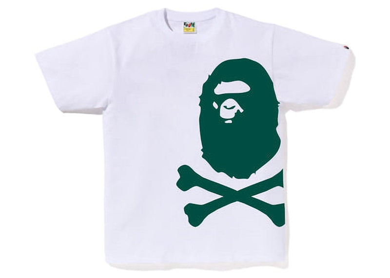 BAPE Big Ape Crossbone Pigment Print Tee White Green