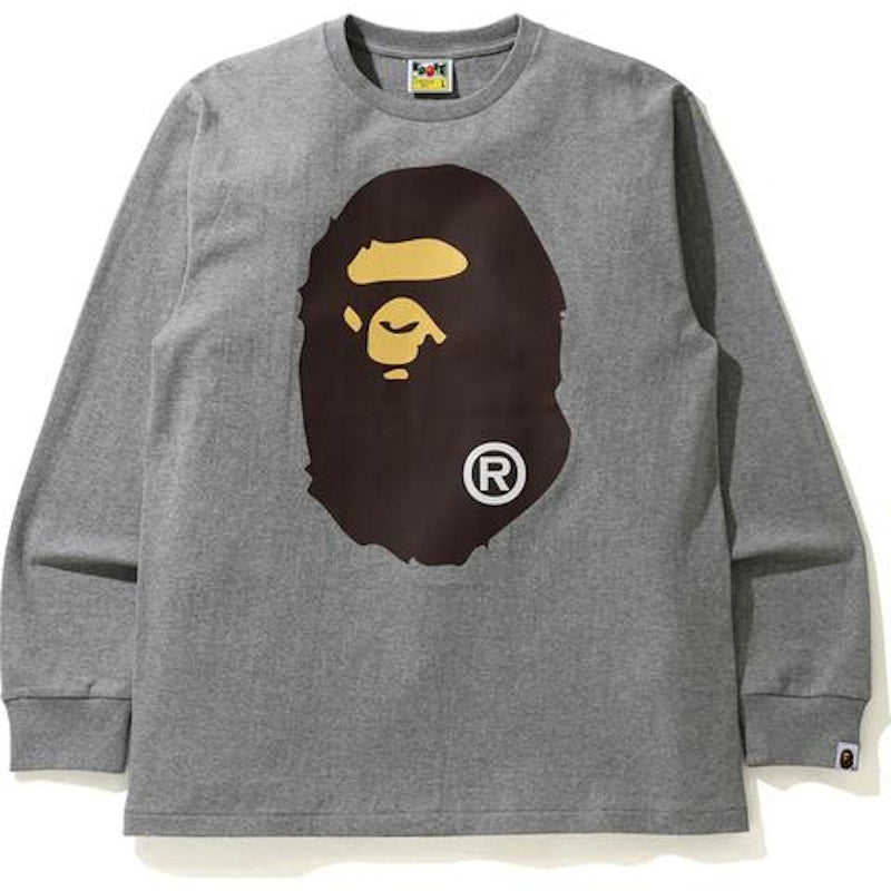 BAPE Big Ape Head L/S Tee Gray