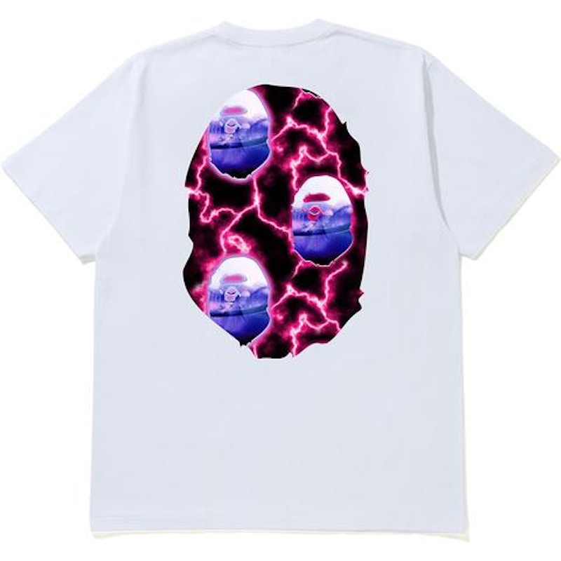BAPE Big Ape Head Lightning Tee White