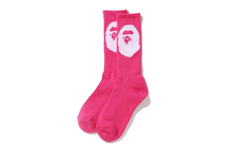 BAPE Big Ape Head Socks Pink