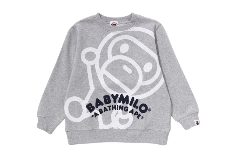 BAPE Big Baby Milo Crewneck Sweatshirt Grey
