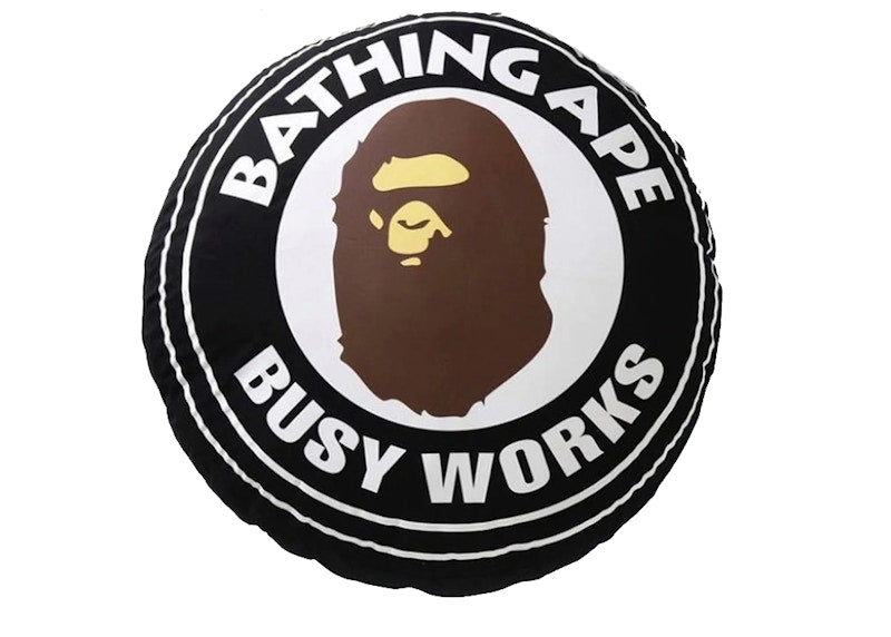 BAPE Big Busy Work Shop BWS Circle Cushion Black