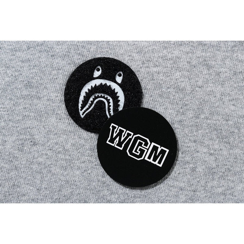 BAPE Big WGM Shark Emblem Wide Crewneck Grey