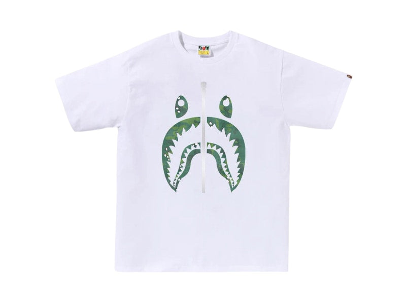 BAPE Bitmap Shark Tee White