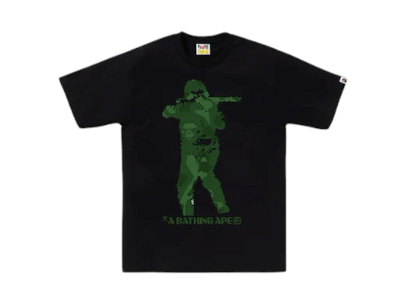 BAPE Bitmap Soldier Tee Black