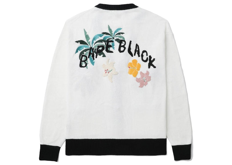 BAPE Black Ape Head Embroidery Cardigan White