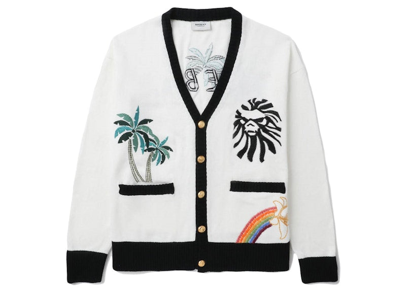 BAPE Black Ape Head Embroidery Cardigan White