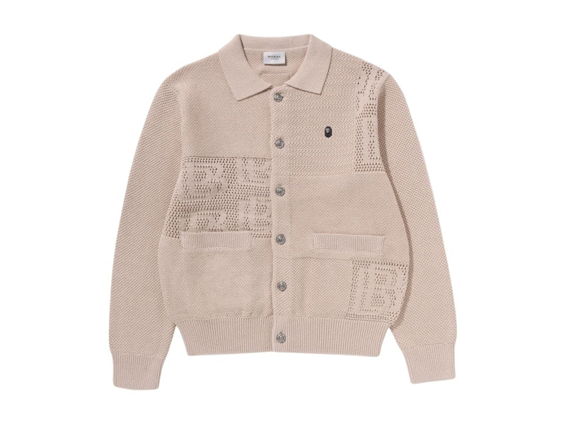 BAPE Black Crochet Cardigan Beige